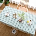 thumbnail image 6 of Rectangular Tablecloth,Cotton Linen Plaid Tablecloth With Tassel,Elegant Table Cover For Living Room Coffee Table Restaurant Party Picnic Garden-Light Blue-140*240cm, 6 of 8