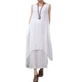 thumbnail image 1 of Vestido suelto retro casual para mujer, vestido maxi largo bohemio sin mangas con cuello en O Romacci M, 1 of 7