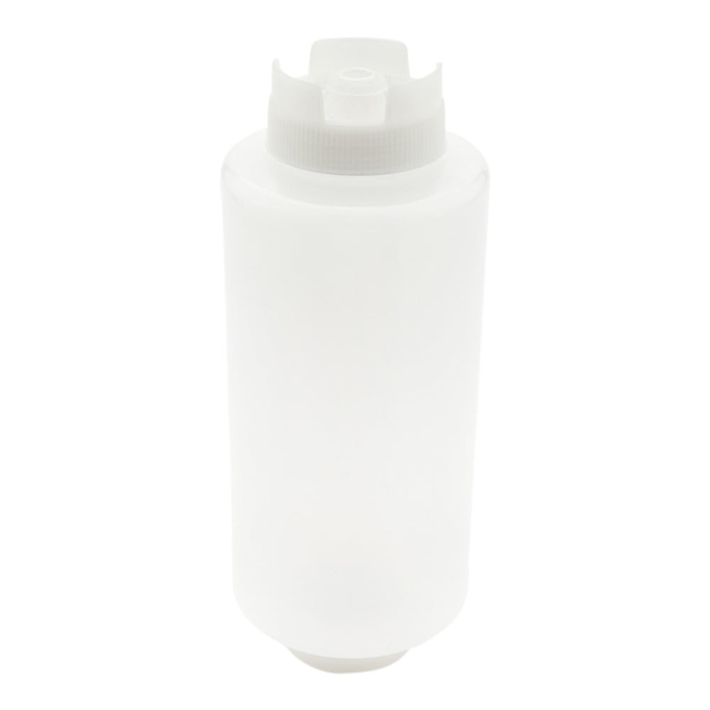 16oz FIFO Inverted Plastic Squeeze Bottle With Refill And Dispensing Lids Out 