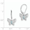 thumbnail image 3 of Primal Silver Sterling Silver Rhodium-plated Blue Topaz and Diamond Earrings, 3 of 4