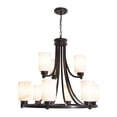thumbnail image 1 of Colgante candelabro 9 luces, estilo araña, bronce antiguo, 1 of 5