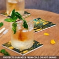 thumbnail image 3 of 3drose, Three French Hens Retro Mid-century Cut-out, Set of 4 Ceramic Tile Coasters, 3 of 7