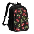 thumbnail image 1 of Balery Sweet Red Cherry Mochila con carga USB para hombre y mujer - Mochila impermeable y antirrobo para portátil con puerto USB para viajes, trabajo, estudios y universidad, 1 of 7