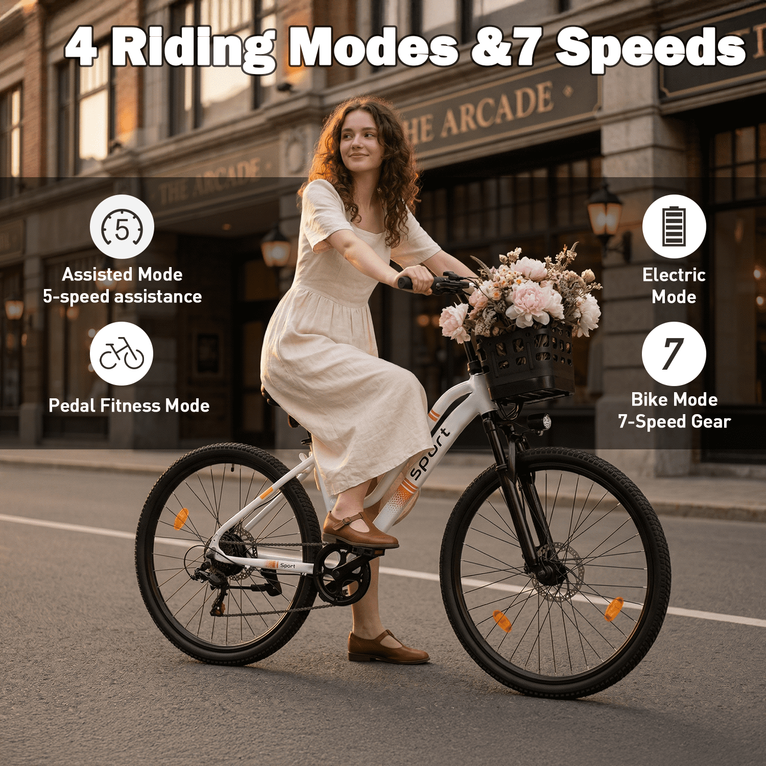 XKJ Electric Bike for Adults, Ebike, Electric Bicycle with 576WH Removable Battery,26" Mountain Ebike 25MPH,40+ Miles(MAX),750W High Motor,Multi-Shock Absorption,Commuting,UL2849