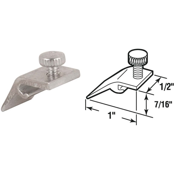 7/16 in. Storm Door Panel Clips with Screws, Mill Finish (8-pack)