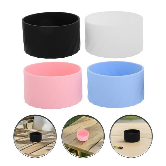 RENACLIPY Silicone Cup Sleeve Set, 4-Pack Assorted Colors, , , Portable Drink Holder, Coffee Cup Protector