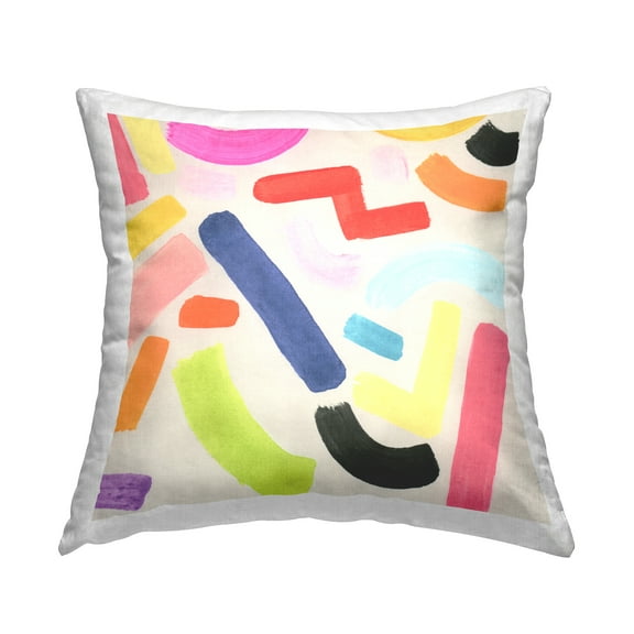 Stupell Industries Scattered Retro Shapes Decorative Printed Throw Pillow Design by June Erica Vess .
