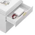 thumbnail image 3 of Charging Nightstand with Sliding Top and LED Lights, 28.8"W Bedside Table, 3 of 15