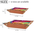 thumbnail image 4 of Women Girls Leather Square Dish Trinket Plate Jewelry Tray for Mothers Day Birthday Gift, Color Cloud Rainbow Sunflowers, 4 of 6