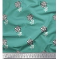 thumbnail image 1 of Soimoi Polyester Crepe Fabric Leaves & Floral Block Fabric Prints by Yard 42 Inch Wide, 1 of 3