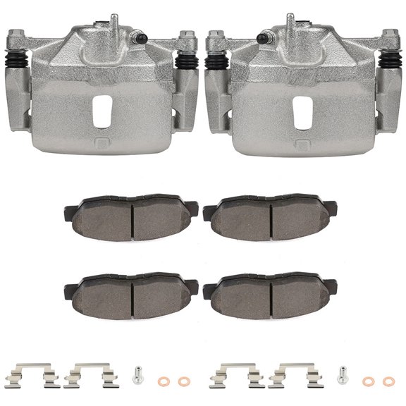 CCIYU Brake Caliper with Pads,Front 2 Powder-Coated Caliper & 4 Quiet Low Dust Ceramic Pads fit for 1997-2000 for Acura EL,1996-2011 for Honda Civic,2010-2014 for Honda Insight