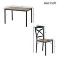 thumbnail image 2 of 5-Piece Industrial Wooden Dining Table Set for 4 Rectangle with Metal Frame and 4 Ergonomic Chairs,Brown, 2 of 8