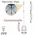 thumbnail image 5 of FSLiving Gimbaled LED Track Pendant Light,Adjustable Height Halo Track Lighting,Retro Matte Black Socket&Clear Glass Shade, Remote Control with E26 Smart LED Edison Bulb for Vaulted Ceiling -3 Lights, 5 of 9