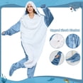 thumbnail image 3 of Shark Blanket Hoodie Onesie, Cozy Flannel Shark Sleeping Bag, For Height 51"-54", 3 of 6