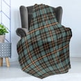 thumbnail image 4 of Tartan Soft Flannel Fleece Blanket, Traditional Classic Scottish Plaid Checkered Pattern with Symmetric Stripes, Cozy Plush for Indoor and Outdoor Use, 50" x 60", Redwood Cadet Blue, by Ambesonne, 4 of 5