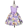 thumbnail image 2 of Elegant Girls' Rose Print Dress Evening Performance Dress, Holiday Performance Dress Princess Dress Special Occasion Dress Princess Dresses Purple, 2 of 5