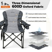 KingCamp Oversized Folding Camping Chair, High Back Heavy Duty for Adults, Fully Padded Folding Chairs Outdoor Sports, Portable Comfy Camping Chairs 400LBS Capacity Lawn Chair