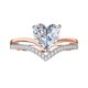 thumbnail image 1 of 511Wom Mujeres Tamaño Anillos Anillos de boda Rhinestone Joyería Oro BlancoPlata Anillos Corazón, 1 of 4