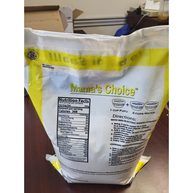 Mama's Choice plantain Fufu Mix 144 oz (4.08kg) Gluten Free