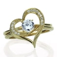 thumbnail image 1 of Men's 14K Yellow Gold 0.5 Carat Round CZ 2 pc Interlocking Heart Wedding Engagement Bridal Ring Set (Size 5 to 9), 1 of 3