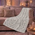 thumbnail image 5 of YShenghong Delicate Cotton And Eucalyptus Botanical Wreath Pattern Printed Flannel Blanket, 5 of 7