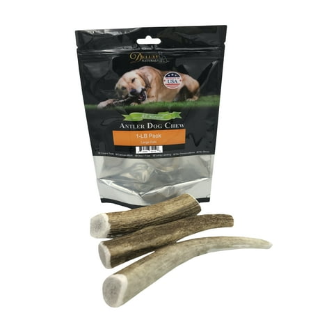 Deluxe Naturals Elk Antler Dog Chew 1 Pound Pack, Large Cuts