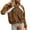 Brown, variant on Quinlirra Womens Fuzzy Fleece Jacket Zip Up Long Sleeve Jackets Fall Winter Coat Outerwear With Pockets M Brown