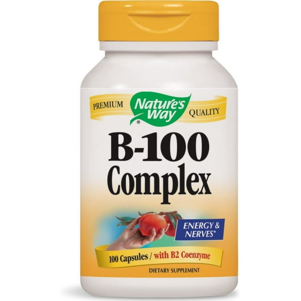 Nature's Way Vitamin B100 Complex Capsules 100 ea (Pack of 6