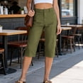 thumbnail image 5 of Womens Capri Pants,Capri Pants for Women High Waisted Elastic Waist Casual Capris Solid Color Trousers Cropped Pants, 5 of 9