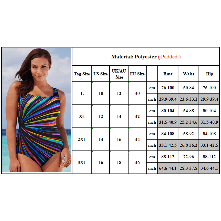 Clearance Plus Size One Piece Swimsuit, Womens Swimming Costume Bathing Suit  Padded Swimsuit 