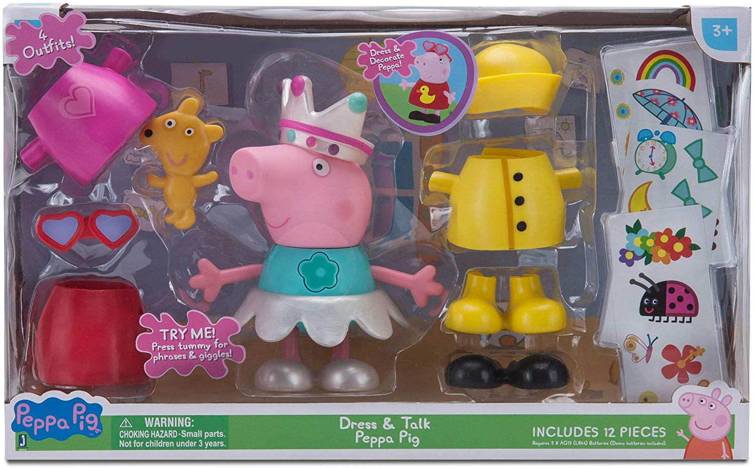 peppa pig talking dress up peppa deluxe figure pack