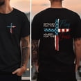 thumbnail image 2 of Stand For The Flag Kneel For The Cross 4th of July Shirt, 2 Sided Patriotic Christian Graphic Tee for Women, 2 of 7