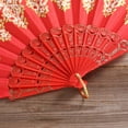 thumbnail image 7 of Cheers US Floral Folding Hand Fan Vintage Handheld Lace Folding Fan with Different Flower Patterns Fabric Folding Fan for Wedding Dancing Party, 7 of 7