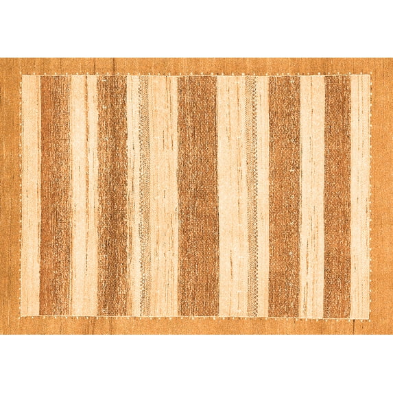 Ahgly Company Indoor Rectangle Solid Orange Modern Area Rugs, 5' x 8'