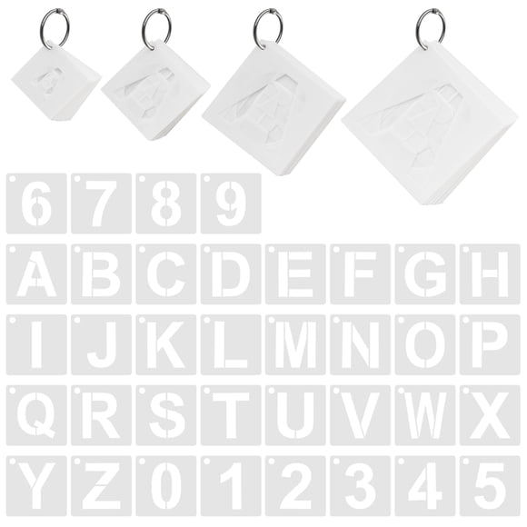 Juego de plantillas Ayxwkyfc de letras y números, 36 piezas, PET, 1-10 cm