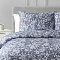 thumbnail image 2 of Marguerite Floral Navy 3-Piece Soft Matelasse Jacquard Cotton Blend Quilt Set - Full/Queen, 2 of 5