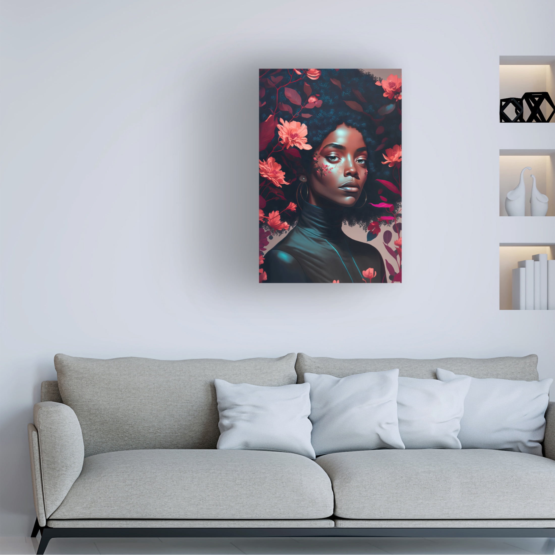 Canvas Wall Art - Treechild 'Goddess Of The Flowers' Wall Art for Living Room, Bedroom, or Office D?cor by Trademark Fine Art - 30 x 47 Inches