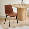 thumbnail image 3 of 47 inches Modern Round Dining Table, Wood Kitchen Table for 4 with Two-part Tabletop and Wooden Strip Columns Base, Farmhouse Table for Kitchen, Dinning Room, Oak, 3 of 8