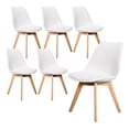 thumbnail image 1 of Set 6 Silla Tulip Eames LUMO Acojinada Minimalista Moderna Blanco, 1 of 7