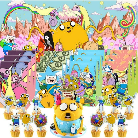 Adventure Time Goodie Bags Treat Candy Decorations Party Favor Supplies Birthday Cake Topper Backdrop Banner