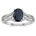 thumbnail image 2 of Oval Blue Sapphire and Diamond Cocktail Ring 14K White Gold (1.52tcw), 2 of 3