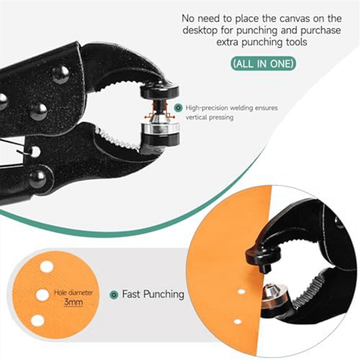 Heavy Duty Snap Fastener Pliers with 323 Piece Canvas Snap Kit