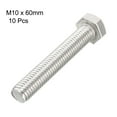 thumbnail image 3 of Unique Bargains M10 Thread 60mm 304 Stainless Steel Hex Head Screws Bolts 10 Pcs, 3 of 3