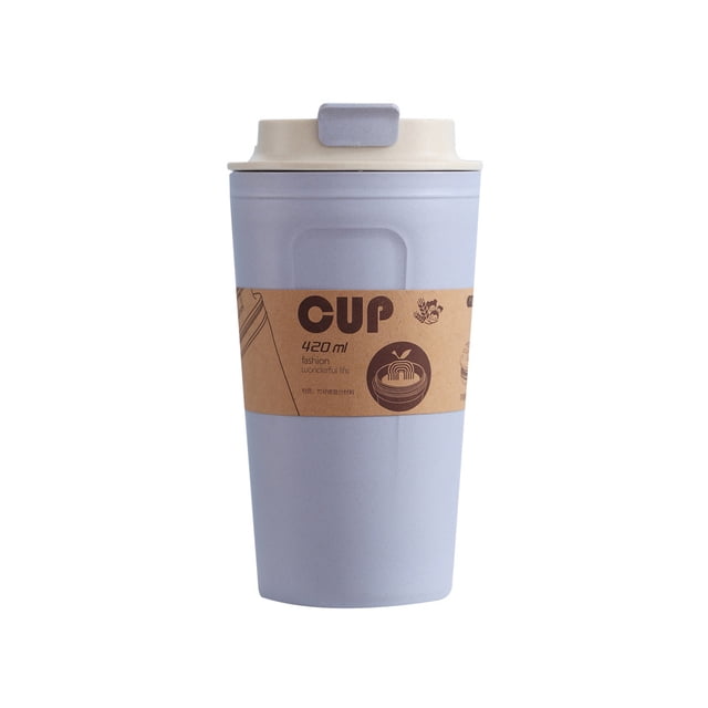 Monstrate Tazas de café de fibra de bambú de 401-500ml, botellas de agua portátiles, tazas de viaje reutilizables para coche, botella de leche para Teteras Azul 401-500ml Monstrate HA080847-01