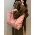 thumbnail image 3 of Kukuzhu Puffer Tote Bag Women Large Quilted Puffy Tote Bag Water-Resistant Down Cotton Padded Shoulder Bag Purse, 3 of 8