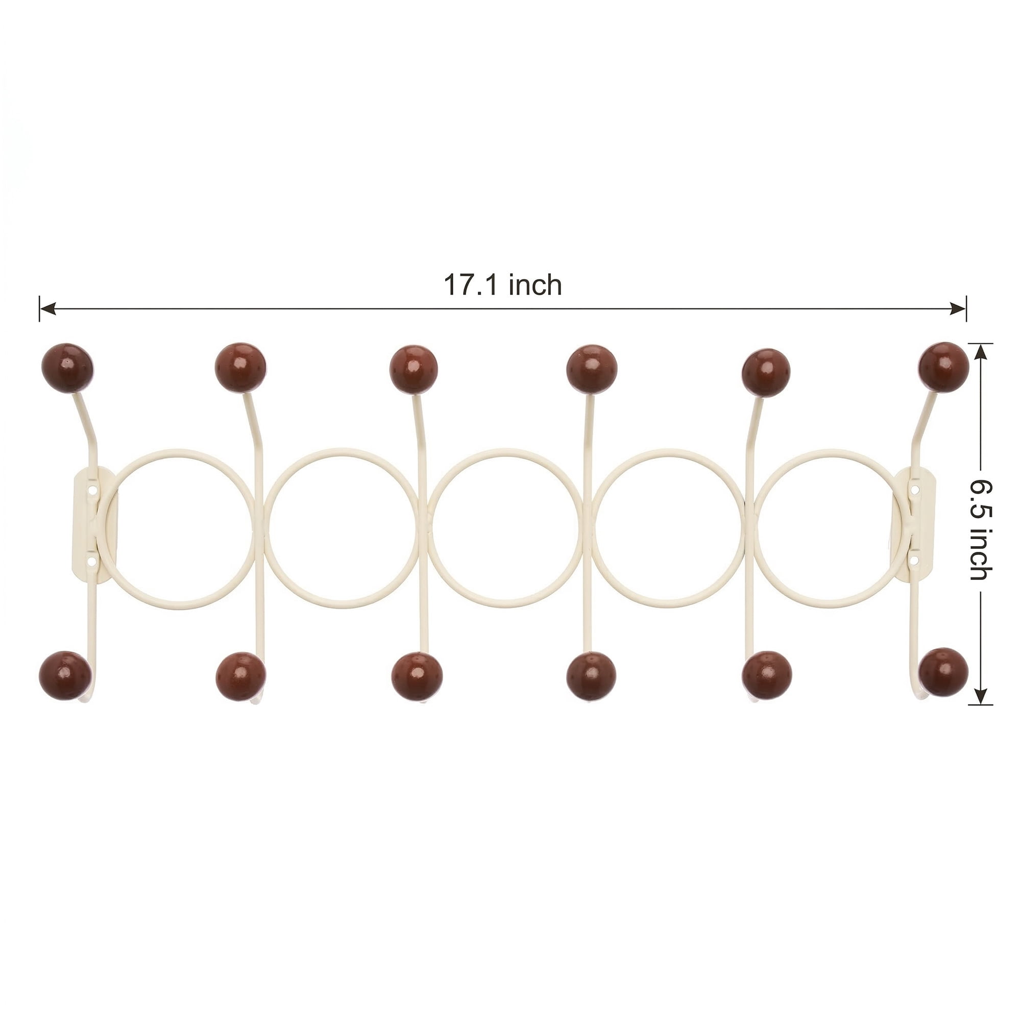 Unique Bargains Coat Rack Wall Mount with 12 Hooks for Entryway Bathroom Brown 43.5"x16.5"