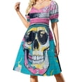 thumbnail image 1 of Vestido de manga corta "Graffiti Mural Callejero Trampantojo" Vestido de fiesta de lujo para mujer Vestidos de verano para mujer, 1 of 7
