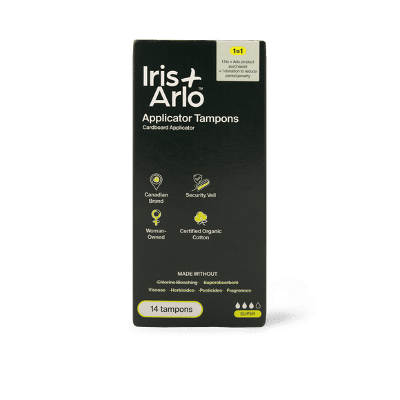 Iris + Arlo 100% Organic Cotton Applicator Tampons Super