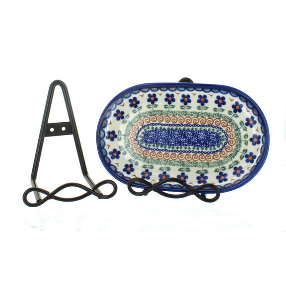 Blue Rose Polish Pottery Small 5.5" Loop Design Plate Rack