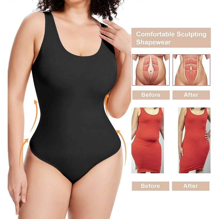 MANIFIQUE Low Back Bodysuit for Women Tummy Control Shapewear